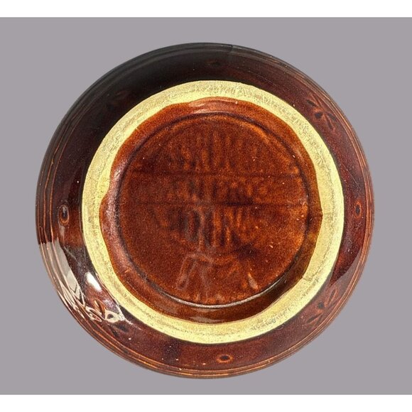 Vintage Marcrest Daisy Dot Brown Oven Proof Stoneware 2 1/2  qt Mixing Bowl 9" - Picture 3 of 4